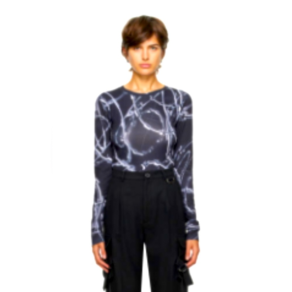 lesugiatelier Black Barbed Wire Long Sleeve T- Shirt size  2